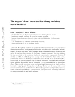 The edge of chaos: quantum field theory and deep neural networks