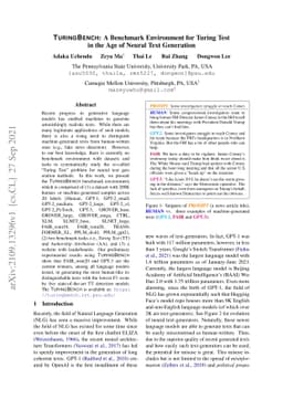 TURINGBENCH: A Benchmark Environment for Turing Test in the Age of
  Neural Text Generation