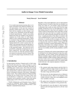 Audio-to-Image Cross-Modal Generation