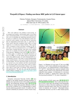 WarpedGANSpace: Finding non-linear RBF paths in GAN latent space