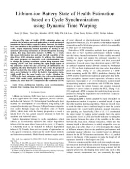 Lithium-ion Battery State of Health Estimation based on Cycle
  Synchronization using Dynamic Time Warping
