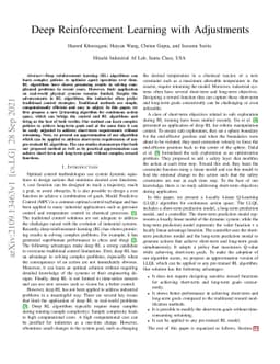 Deep Reinforcement Learning with Adjustments