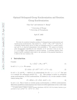 Optimal Orthogonal Group Synchronization and Rotation Group
  Synchronization