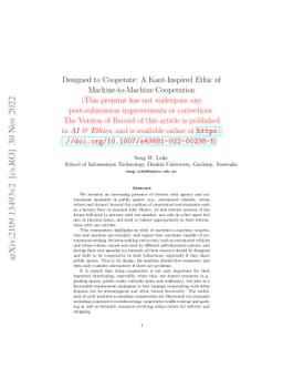 Designed to Cooperate: A Kant-Inspired Ethic of Machine-to-Machine
  Cooperation