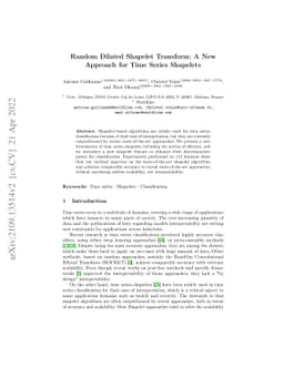 Random Dilated Shapelet Transform: A New Approach for Time Series
  Shapelets