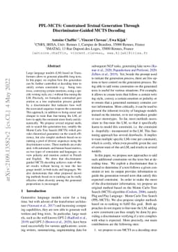 PPL-MCTS: Constrained Textual Generation Through Discriminator-Guided
  MCTS Decoding