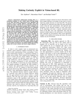 Making Curiosity Explicit in Vision-based RL