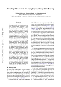 Cross-lingual Intermediate Fine-tuning improves Dialogue State Tracking