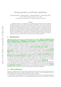 Fairness guarantee in multi-class classification