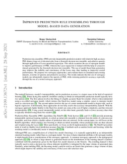 Improved prediction rule ensembling through model-based data generation