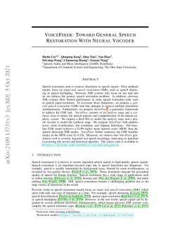 VoiceFixer: Toward General Speech Restoration with Neural Vocoder