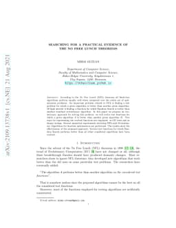 Searching for a practical evidence of the No Free Lunch theorems