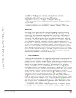 Touchtone leakage attacks via smartphone sensors: mitigation without
  hardware modification