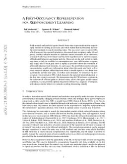A First-Occupancy Representation for Reinforcement Learning