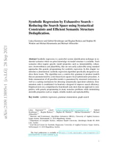 Symbolic Regression by Exhaustive Search: Reducing the Search Space
  Using Syntactical Constraints and Efficient Semantic Structure Deduplication
