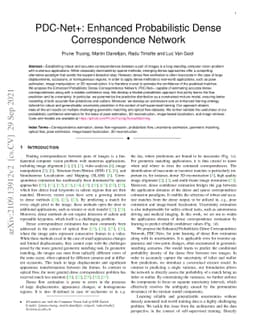 PDC-Net+: Enhanced Probabilistic Dense Correspondence Network