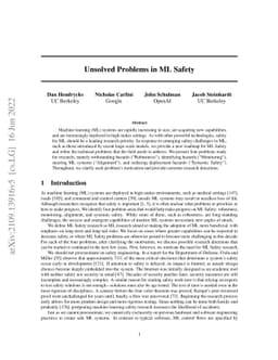 Unsolved Problems in ML Safety