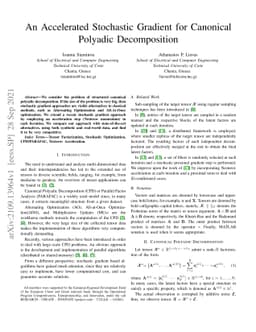 An Accelerated Stochastic Gradient for Canonical Polyadic Decomposition