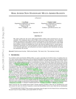 Risk averse non-stationary multi-armed bandits
