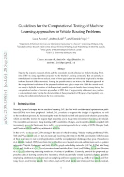 Guidelines for the Computational Testing of Machine Learning approaches
  to Vehicle Routing Problems