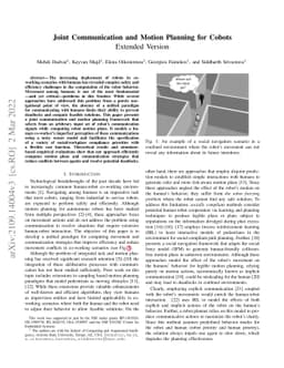 Joint Communication and Motion Planning for Cobots