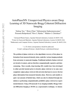 AutoPhaseNN: Unsupervised Physics-aware Deep Learning of 3D Nanoscale
  Bragg Coherent Diffraction Imaging