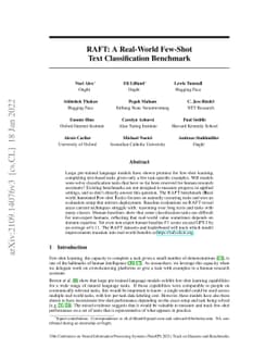 RAFT: A Real-World Few-Shot Text Classification Benchmark
