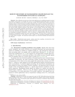 Robust recovery of bandlimited graph signals via randomized dynamical
  sampling