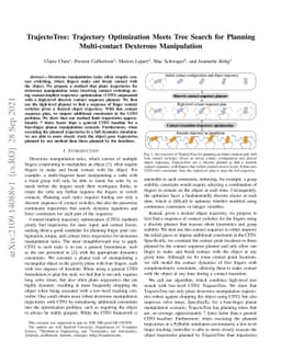 TrajectoTree: Trajectory Optimization Meets Tree Search for Planning
  Multi-contact Dexterous Manipulation