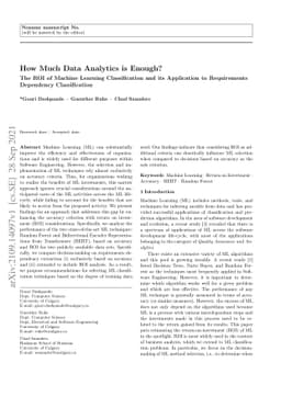 How Much Data Analytics is Enough? The ROI of Machine Learning
  Classification and its Application to Requirements Dependency Classification