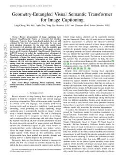 Geometry-Entangled Visual Semantic Transformer for Image Captioning