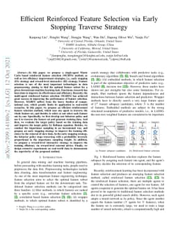 Efficient Reinforced Feature Selection via Early Stopping Traverse
  Strategy