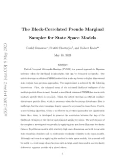 The Block-Correlated Pseudo Marginal Sampler for State Space Models