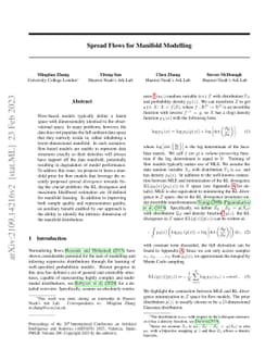 Spread Flows for Manifold Modelling