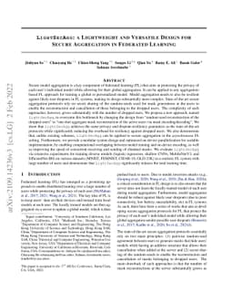 LightSecAgg: a Lightweight and Versatile Design for Secure Aggregation
  in Federated Learning