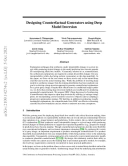 Designing Counterfactual Generators using Deep Model Inversion