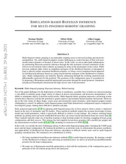 Simulation-based Bayesian inference for multi-fingered robotic grasping