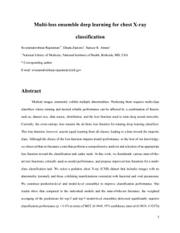 Multi-loss ensemble deep learning for chest X-ray classification