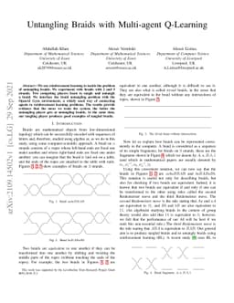 Untangling Braids with Multi-agent Q-Learning