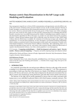 Human-centric Data Dissemination in the IoP: Large-scale Modeling and
  Evaluation
