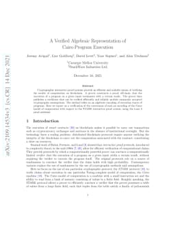 A verified algebraic representation of Cairo program execution