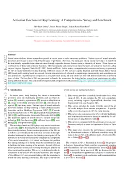 Activation Functions in Deep Learning: A Comprehensive Survey and
  Benchmark
