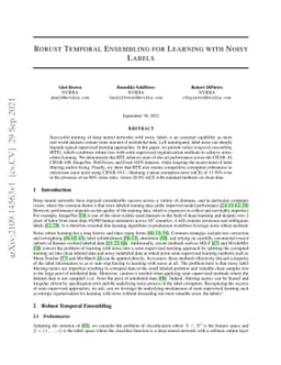 Robust Temporal Ensembling for Learning with Noisy Labels