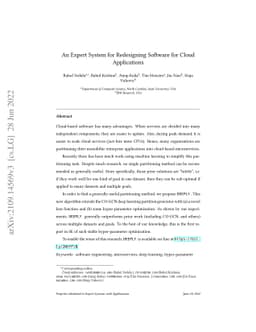 An Expert System for Redesigning Software for Cloud Applications