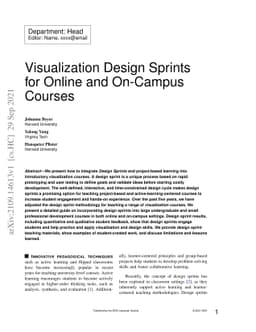 Visualization Design Sprints for Online and On-Campus Courses