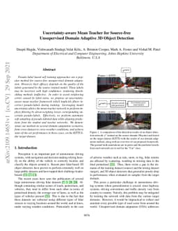 Uncertainty-aware Mean Teacher for Source-free Unsupervised Domain
  Adaptive 3D Object Detection