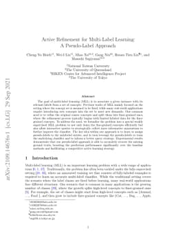 Active Refinement for Multi-Label Learning: A Pseudo-Label Approach