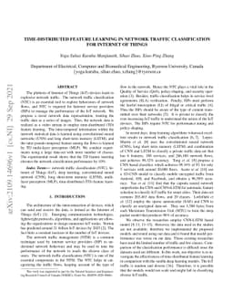 Time-Distributed Feature Learning in Network Traffic Classification for
  Internet of Things