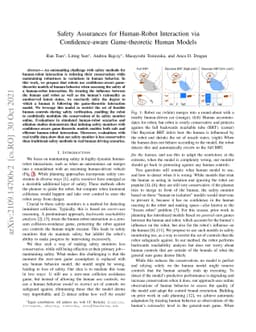 Safety Assurances for Human-Robot Interaction via Confidence-aware
  Game-theoretic Human Models