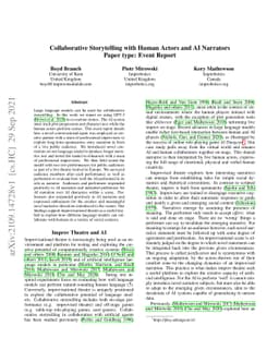 Collaborative Storytelling with Human Actors and AI Narrators